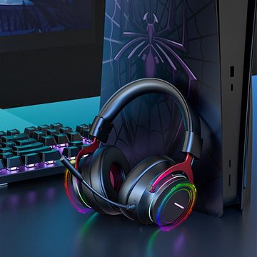 Diida 5.8G Bluetooth Gaming-Headset mit geräuschunterdrückendem Mikrofon Gaming-Headset (Drahtloses Bluetooth, PS5/PS4/Switch/PC-Gaming-Headset für eSportler, Hobby-Gamer)