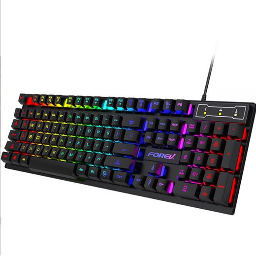 Diida Mechanische Gaming-Tastatur,kabelgebundene Tastatur,RGB-Mischlicht Gaming-Tastatur