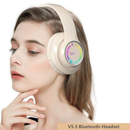 Diida Kabelloses Bluetooth-Headset,beleuchtetes Over-Ear-Gaming-kopfhörer Bluetooth-Kopfhörer (Kabelgebundenes Headset,Geräuschunterdrückung RGB)