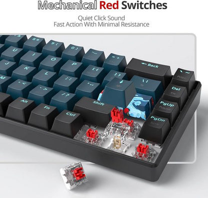 RGB Hintergrundbeleuchtung Gaming-Tastatur (Perfektes Tippgefühl für Büro Gaming.Entdecken Sie das kompakte Design)