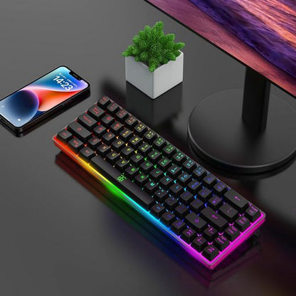 60% Prozent Kabellos Gaming Combo Tastatur (Enthalten 2.4G Small Mini 60%Ergonomisches Design TastaturVerticalFeel)