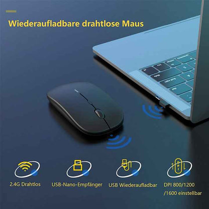 Diida Bluetooth PCMaus,wiederaufladbare kabellose Maus,geräuschloses Klicken Mäuse (Funk, kabelgebunden)