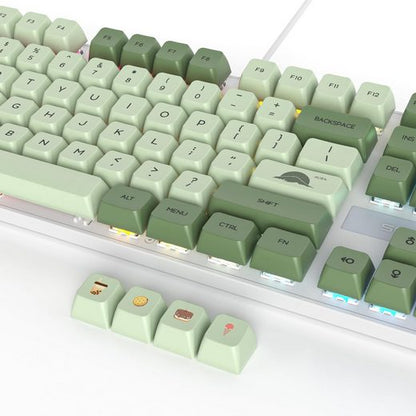 RGB Hintergrundbeleuchtung Gaming-Tastatur (mit Linearen roten Schaltern,PBT-Tastenkappen maximale Kompatibilität)