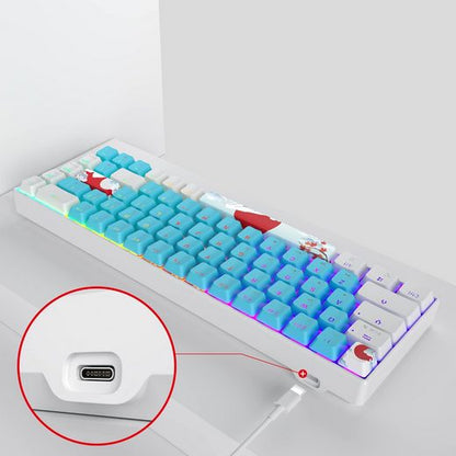 RGB Hintergrundbeleuchtung Gaming-Tastatur (mit Hot-Swap-fähigen roten SchalternXDA-Tastenkappen,und Produktivität)