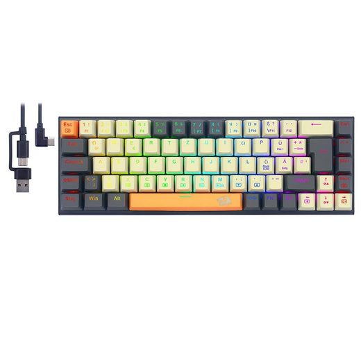 RGB 68 Tasten Gaming-Tastatur (RGB-Hintergrundbeleuchtung)