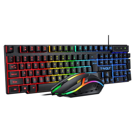 Diida Gaming-Tastaturen,4-in-1 Tastatur und Maus-Set,Kopfhörer,4 Stück Tastatur (inkl. Gaming Maus und Gaming Mauspad)