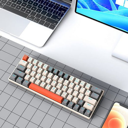 Diida Mechanische Tastatur,USB-Tastatur,63 Tasten,RGB-Hintergrundbeleuchtung Gaming-Tastatur (Trennung von Tastatur und Kabel)