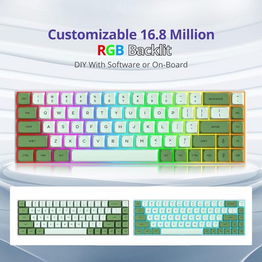 RGB Hintergrundbeleuchtung Gaming-Tastatur (mit Hot-Swap-fähigen roten SchalternXDA-Tastenkappen,und Produktivität)