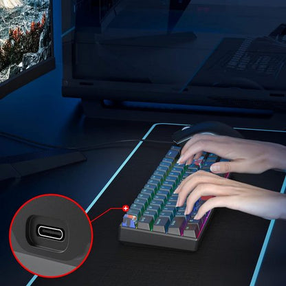 RGB Hintergrundbeleuchtung Gaming-Tastatur (Perfektes Tippgefühl für Büro Gaming.Entdecken Sie das kompakte Design)