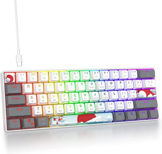 RGB-Hintergrundbeleuchtung Gaming-Tastatur (Ultimatives Gaming-Erlebnis, Kompakte 60 % Tastatur für FPS-Spieler)