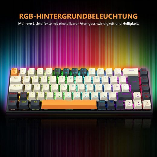 RGB 68 Tasten Gaming-Tastatur (RGB-Hintergrundbeleuchtung)