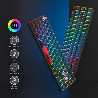 RGB Hintergrundbeleuchtung Gaming-Tastatur (Perfektes Tippgefühl für Büro Gaming.Entdecken Sie das kompakte Design)