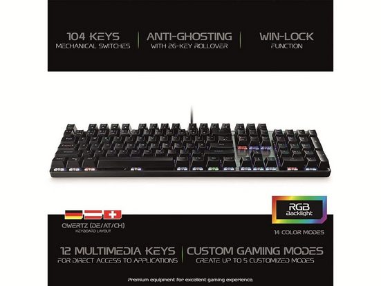 Gaming-Tastatur MRGS101, 104 Keys, 14 Tastatur