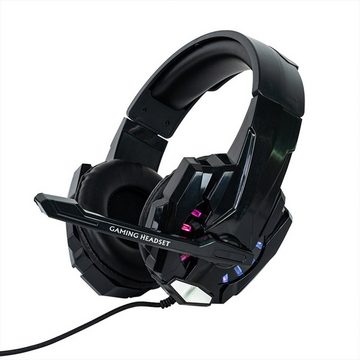 Diida Kabelgebundene Kopfhörer,Headset Kopfhörer,7.1 Toneffekte Gaming-Headset (LED-Farblichter, 40mm-Lautsprechereinheit, Stereo-Soundeffekte)