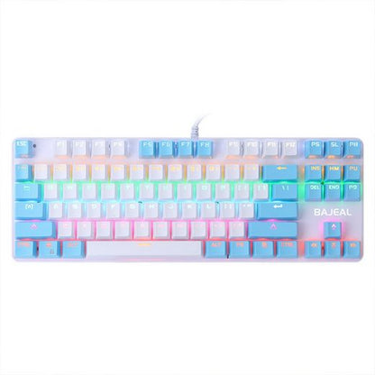 Diida Mechanische Tastatur,Gaming-Tastatur,87 Tasten,Zweifarbig,USB PC-Tastatur