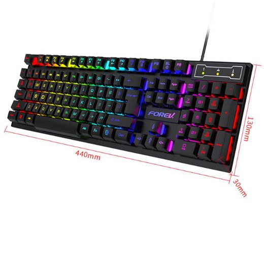 Diida Mechanische Gaming-Tastatur,kabelgebundene Tastatur,RGB-Mischlicht Gaming-Tastatur