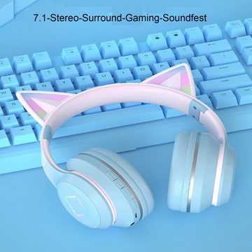 Diida Bluetooth-Headset, wettbewerbsfähiges Gaming-Headset LED Licht, Kinder-Kopfhörer (Over-Ear, Noise-Cancelling)