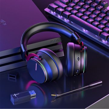 Diida 5.8G Bluetooth Gaming-Headset mit geräuschunterdrückendem Mikrofon Gaming-Headset (Drahtloses Bluetooth, PS5/PS4/Switch/PC-Gaming-Headset für eSportler, Hobby-Gamer)