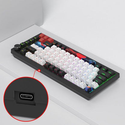 RGB Hintergrundbeleuchtung Gaming-Tastatur (Mechanische rote Schalter mit PC-Positionierungsplatte &N-Key Rollover)