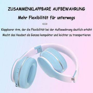 Diida Kabellose Bluetooth-Kopfhörer, Over-Ear-Kopfhörer, Kinder-Headset Kinder-Kopfhörer (Bluetooth, Schnurlose Headsets, kabelgebundene Headsets, Gaming-Headsets)