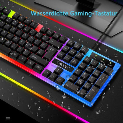 Diida Kabelgebundenes Tastatur,Maus,Hintergrundbeleuchtung Tastatur und Maus Tastatur- und Maus-Set