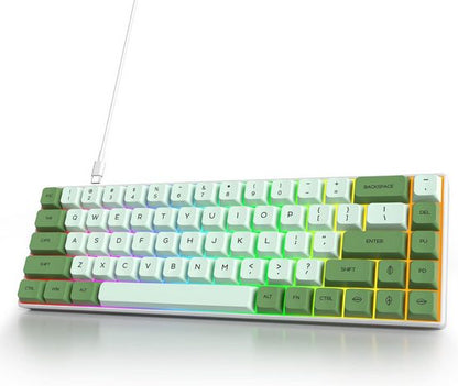 RGB Hintergrundbeleuchtung Gaming-Tastatur (mit Hot-Swap-fähigen roten SchalternXDA-Tastenkappen,und Produktivität)