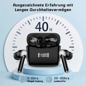 Kopfhörer Kabellos Bluetooth 5.3,ENC Noise Cancelling Ohrhörer In-Ear-Kopfhörer