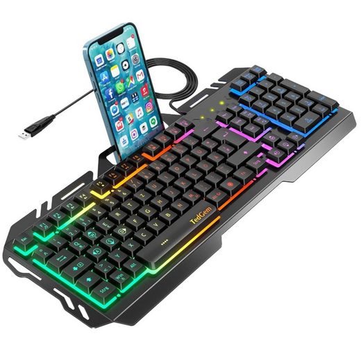 Diida USB-Gaming-Tastatur,mechanische Tastatur,RGB-Hintergrundbeleuchtung Gaming-Tastatur