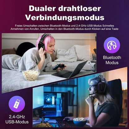 Gaming-Headset Bluetooth Gaming-Kopfhörer Schwarz Kopfhörer