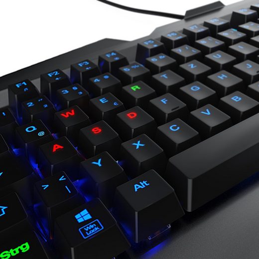 Gaming-Tastatur (mechanisch, Aluminium Gehäuse, RGB LED Beleuchtung - Invader)